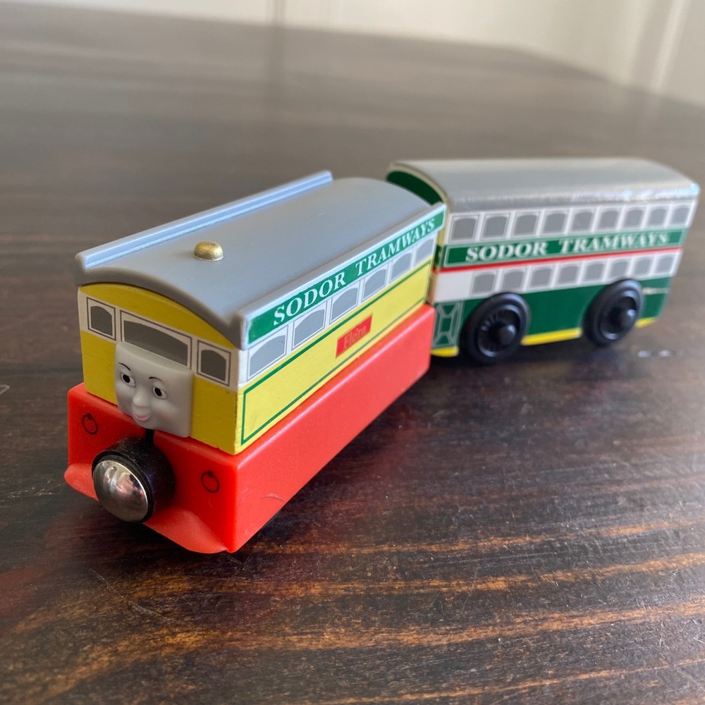 Thomas Wooden Railway Flora the Steam Tram and Sodor Tramways Car Learning Curve